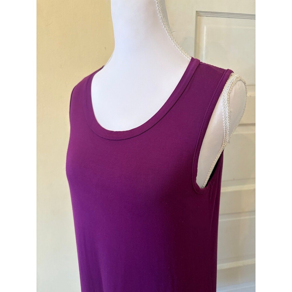 Eggplant purple wide strap tank top tunic boutique womens layering basic nwot